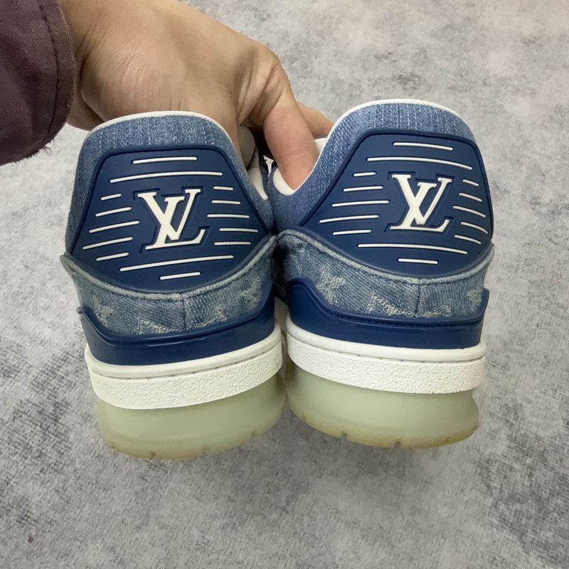 Louis Vuitton Louis Vuitton Blue Denim Low Top Sneakers 0079 Size US 10 / EU 43 - 3 Thumbnail