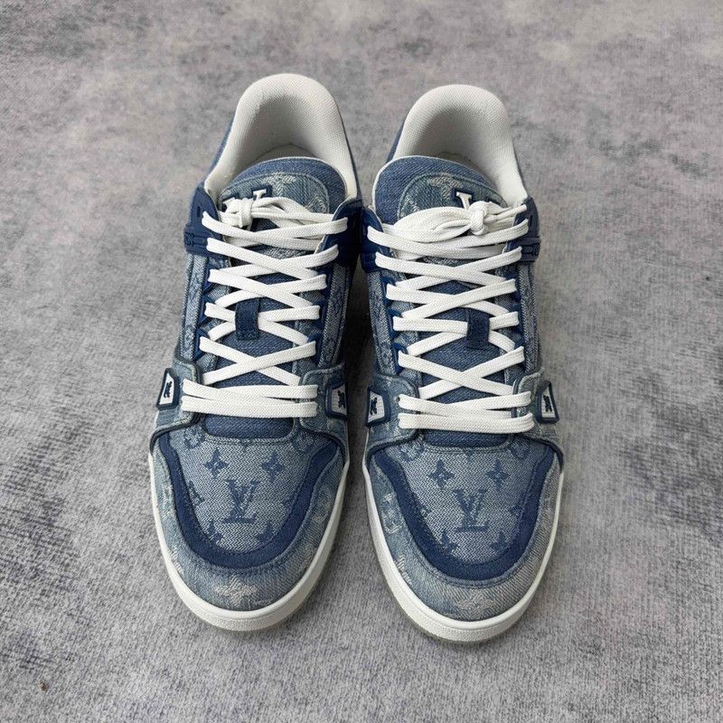 Louis Vuitton Louis Vuitton Blue Denim Low Top Sneakers 0079 Size US 10 / EU 43 - 2 Thumbnail