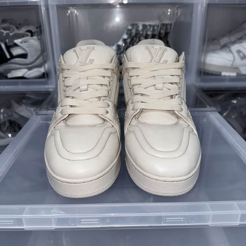 Louis Vuitton Louis Vuitton Trainer Low Top Sneakers in Beige 0079 Size US 8 / IT 38 - 2 Thumbnail