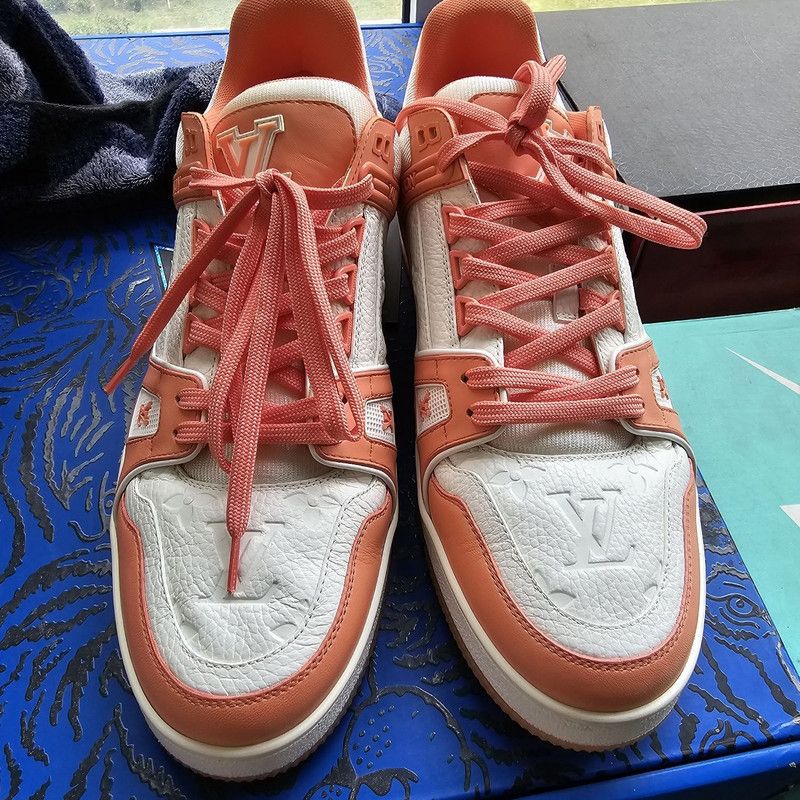 Louis Vuitton Louis Vuitton Trainer Low-Top Sneakers in Peach Pink 0079 Size US 8 / IT 38 - 2 Thumbnail