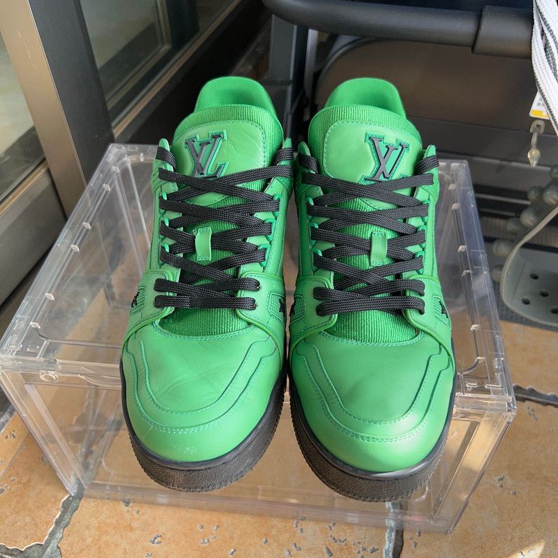 Louis Vuitton Louis Vuitton Green Low-Top Trainer Sneakers 0079 Size US 10 / EU 43 - 2 Thumbnail