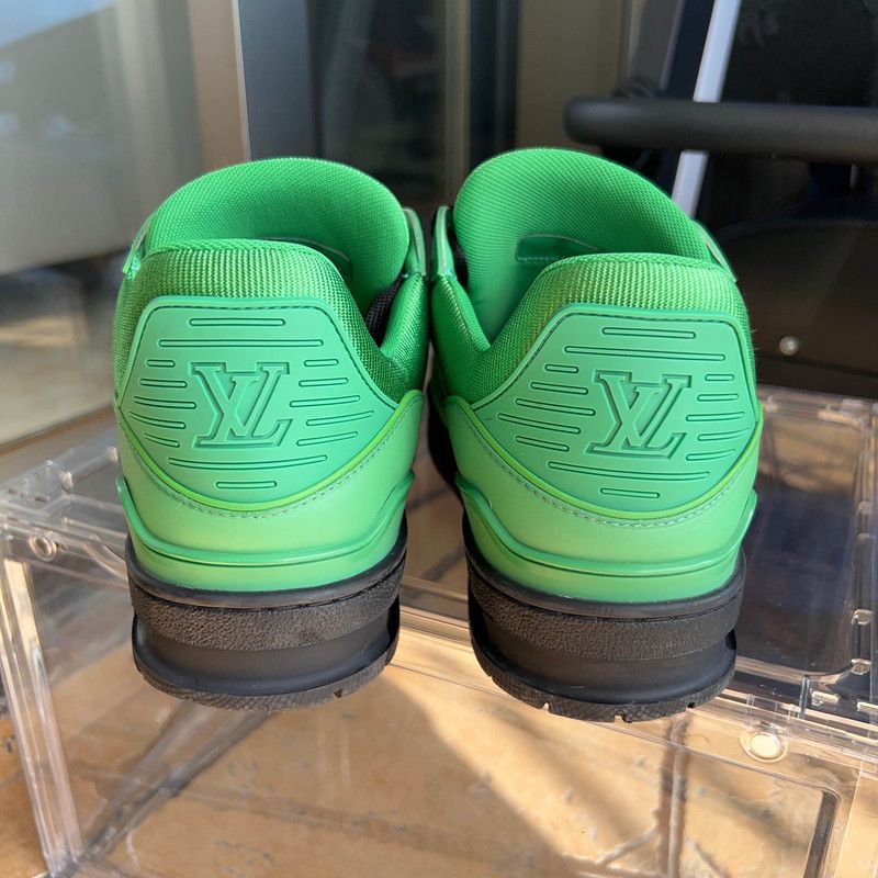 Louis Vuitton Louis Vuitton Green Low-Top Trainer Sneakers 0079 Size US 10 / EU 43 - 3 Thumbnail