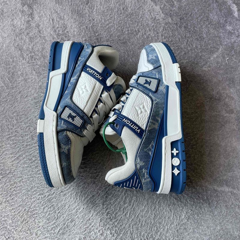 Louis Vuitton Louis Vuitton Denim and Leather Low-top Sneakers 0079 Size US 8 / IT 38 - 9 Thumbnail