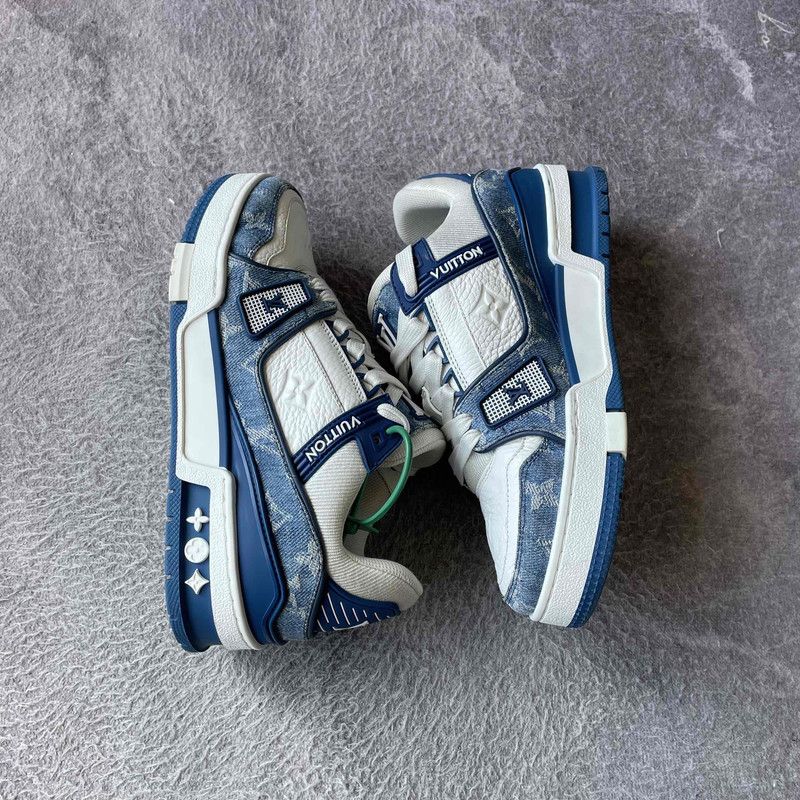 Louis Vuitton Louis Vuitton Denim and Leather Low-top Sneakers 0079 Size US 8 / IT 38 - 8 Thumbnail