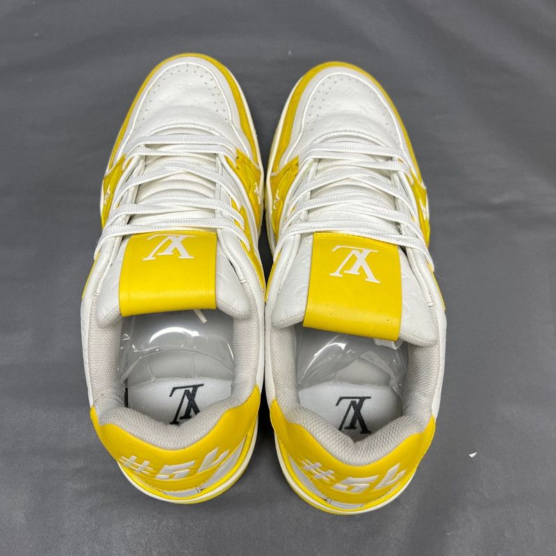 Louis Vuitton Louis Vuitton Low-Top Trainer Sneakers in White and Yellow 0079 Size US 8 / IT 38 - 9 Thumbnail
