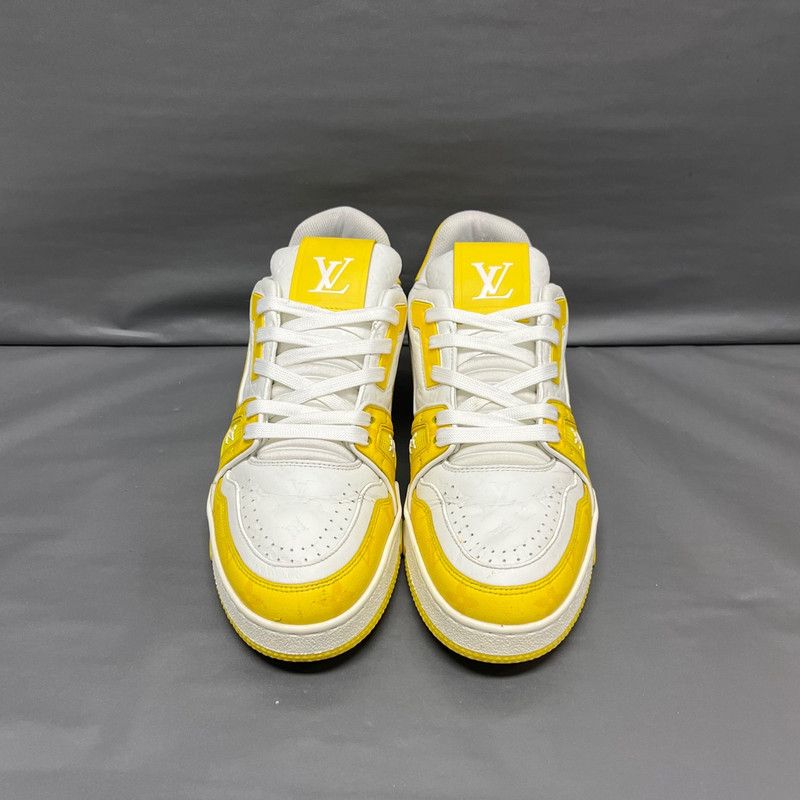 Louis Vuitton Louis Vuitton Low-Top Trainer Sneakers in White and Yellow 0079 Size US 8 / IT 38 - 2 Thumbnail