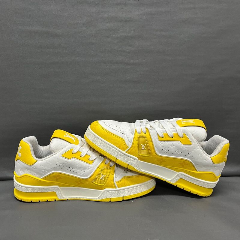 Louis Vuitton Louis Vuitton Low-Top Trainer Sneakers in White and Yellow 0079 Size US 8 / IT 38 - 5 Thumbnail