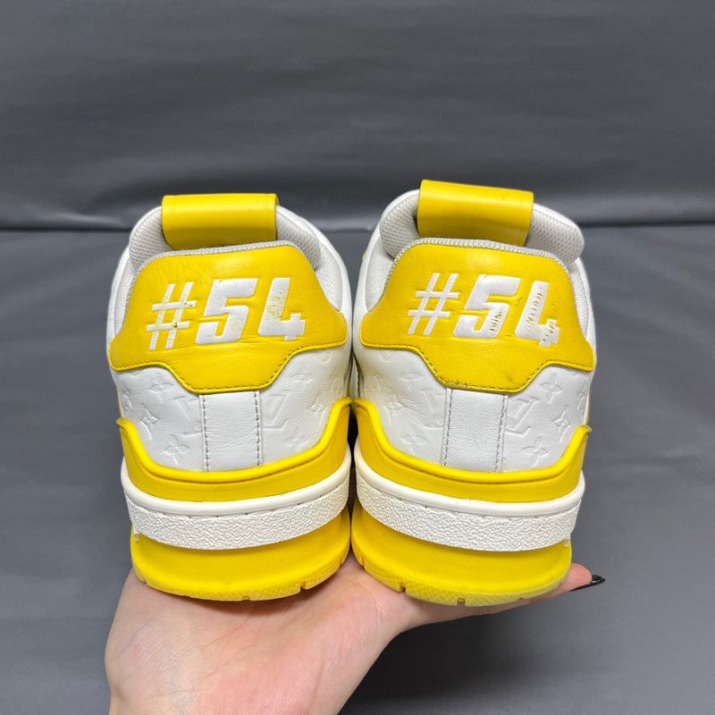 Louis Vuitton Louis Vuitton Low-Top Trainer Sneakers in White and Yellow 0079 Size US 8 / IT 38 - 6 Thumbnail