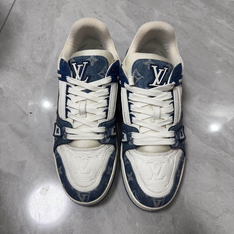 Louis Vuitton Louis Vuitton Denim Leather Casual Low-top Sneakers 0079 Size US 8 / IT 38 - 2 Thumbnail