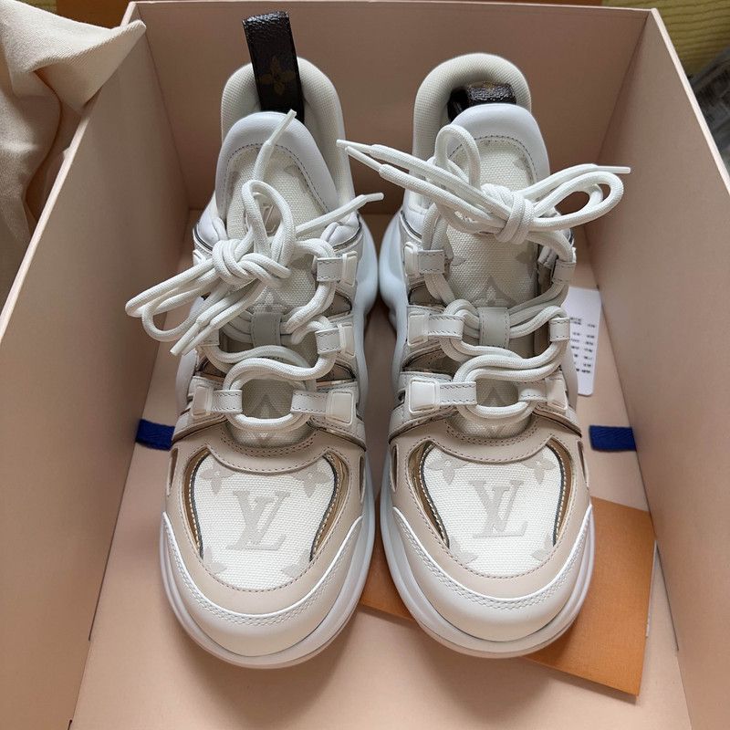 Louis Vuitton Louis Vuitton Archlight Beige Low-Top Sneakers 0079 Size US 6 / IT 36 - 2 Thumbnail