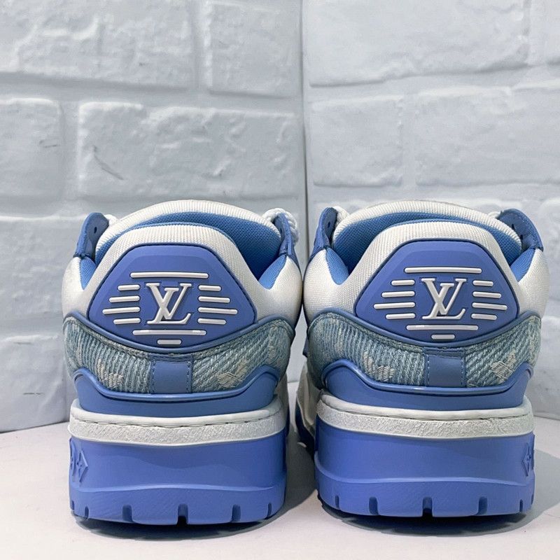 Louis Vuitton Louis Vuitton Trainer Maxi Blue Low-Top Sneakers 0079 Size US 10.5 / EU 43-44 - 4 Thumbnail