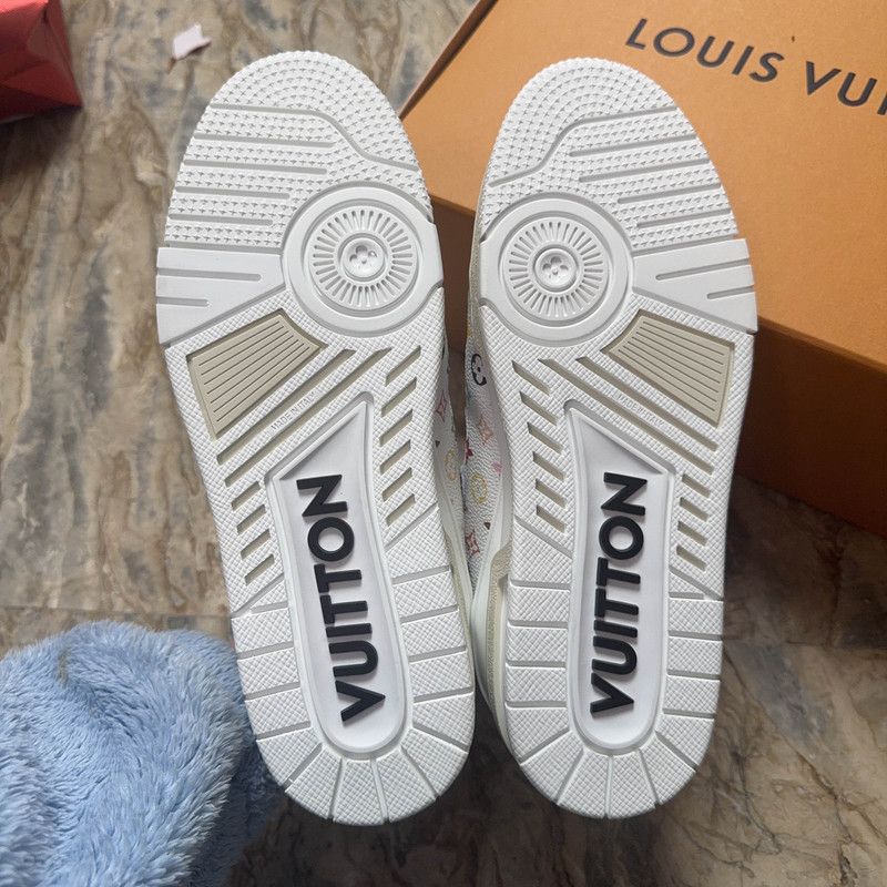 Louis Vuitton Takashi Murakami x Louis Vuitton White Trainer Sneakers 0079 Size US 8 / EU 41 - 4 Thumbnail