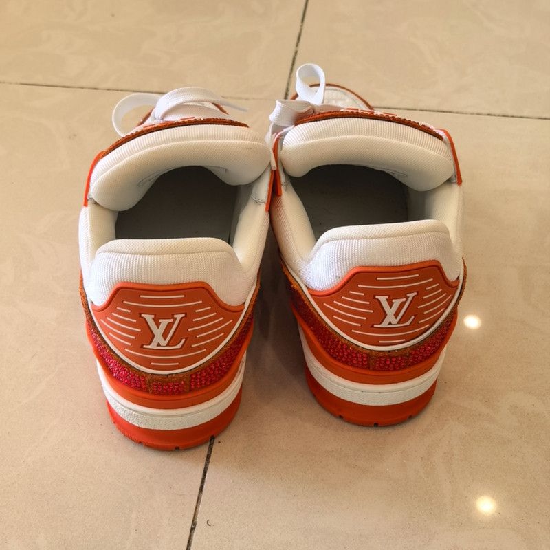 Louis Vuitton Louis Vuitton Red Leather Low-Top Sneakers 0079 Size US 8 / IT 38 - 3 Thumbnail