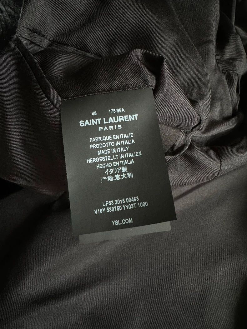 Saint Laurent Paris Saint Laurent Velvet Blazer with Gold Trim Size US XL / EU 56 / 4 - 3 Thumbnail