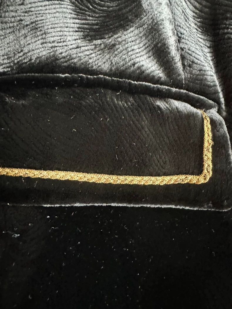 Saint Laurent Paris Saint Laurent Velvet Blazer with Gold Trim Size US XL / EU 56 / 4 - 2 Thumbnail