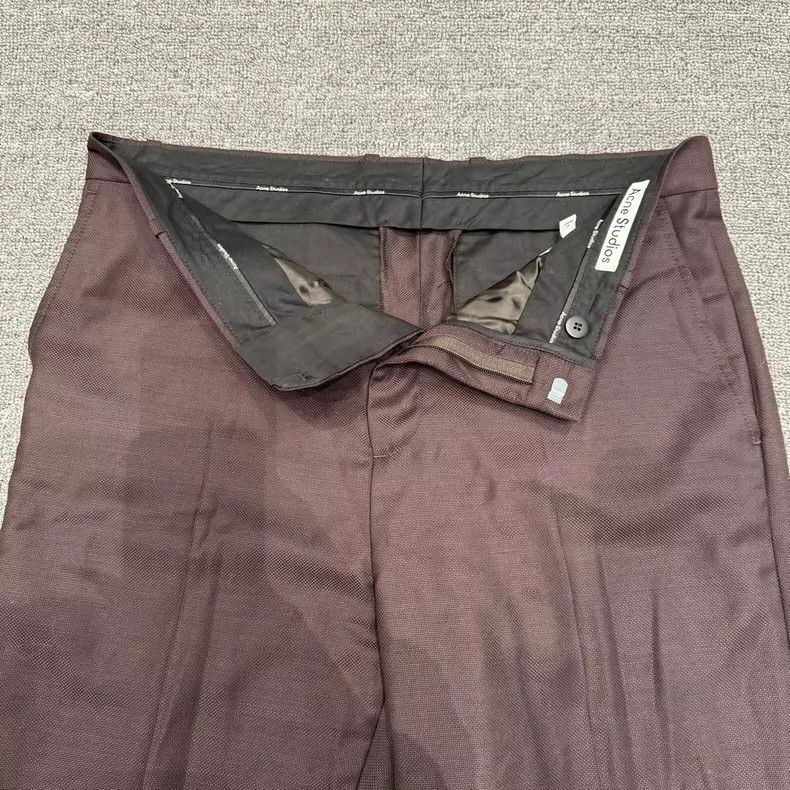 Acne Studios Acne Studios Burgundy Tailored Trousers Size US 34 / EU 50 - 4 Thumbnail