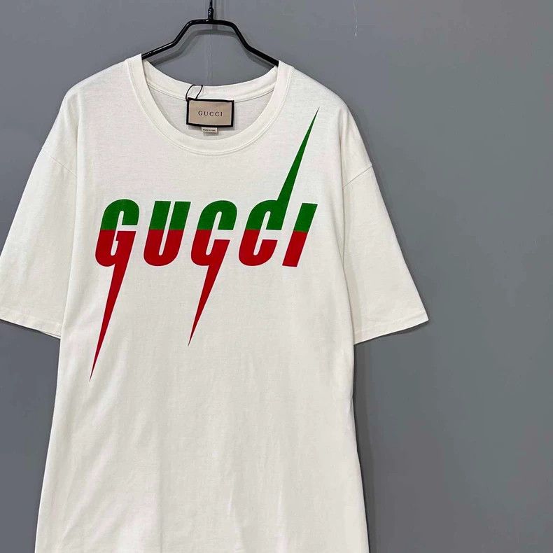 Gucci Gucci White Lightning Logo T-shirt Size US XXL / EU 58 / 5 - 3 Thumbnail
