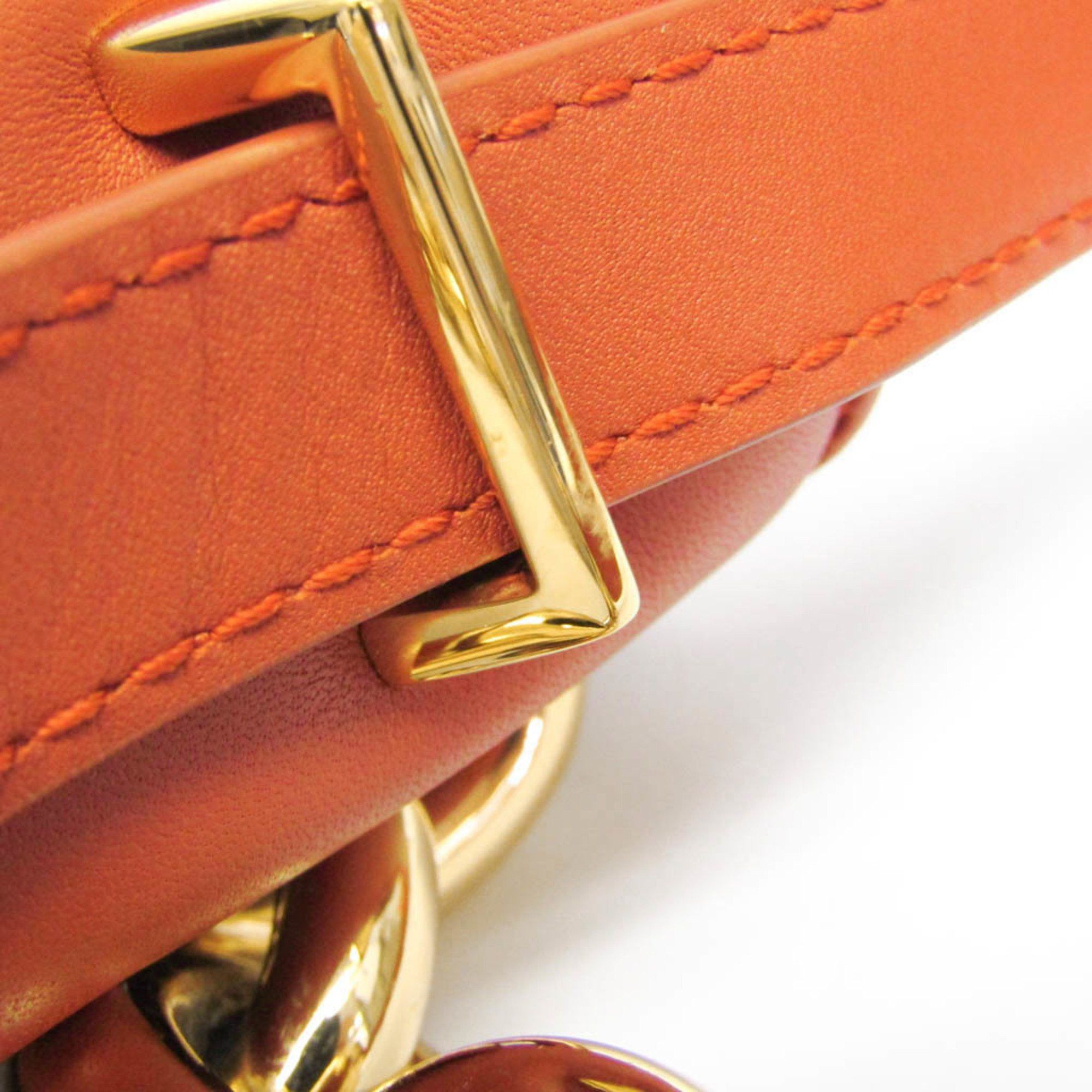 Bottega Veneta Bottega Veneta Mount Chain Shoulder Bag Women's Leather Handbag,Shoulder Bag Orange Size ONE SIZE - 8 Thumbnail