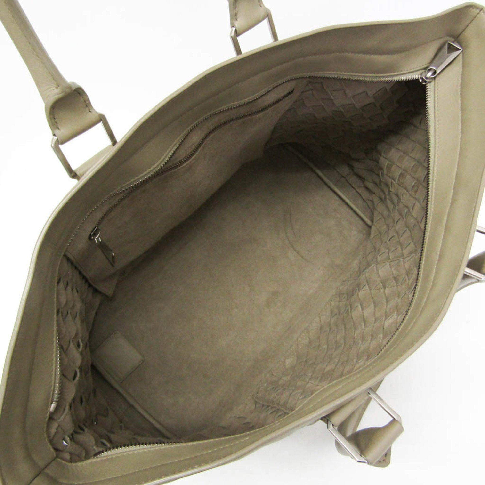 Bottega Veneta Bottega Veneta Intrecciato Big Zipper Tote Bag Men,Women Leather Tote Bag Light Green Size ONE SIZE - 3 Thumbnail