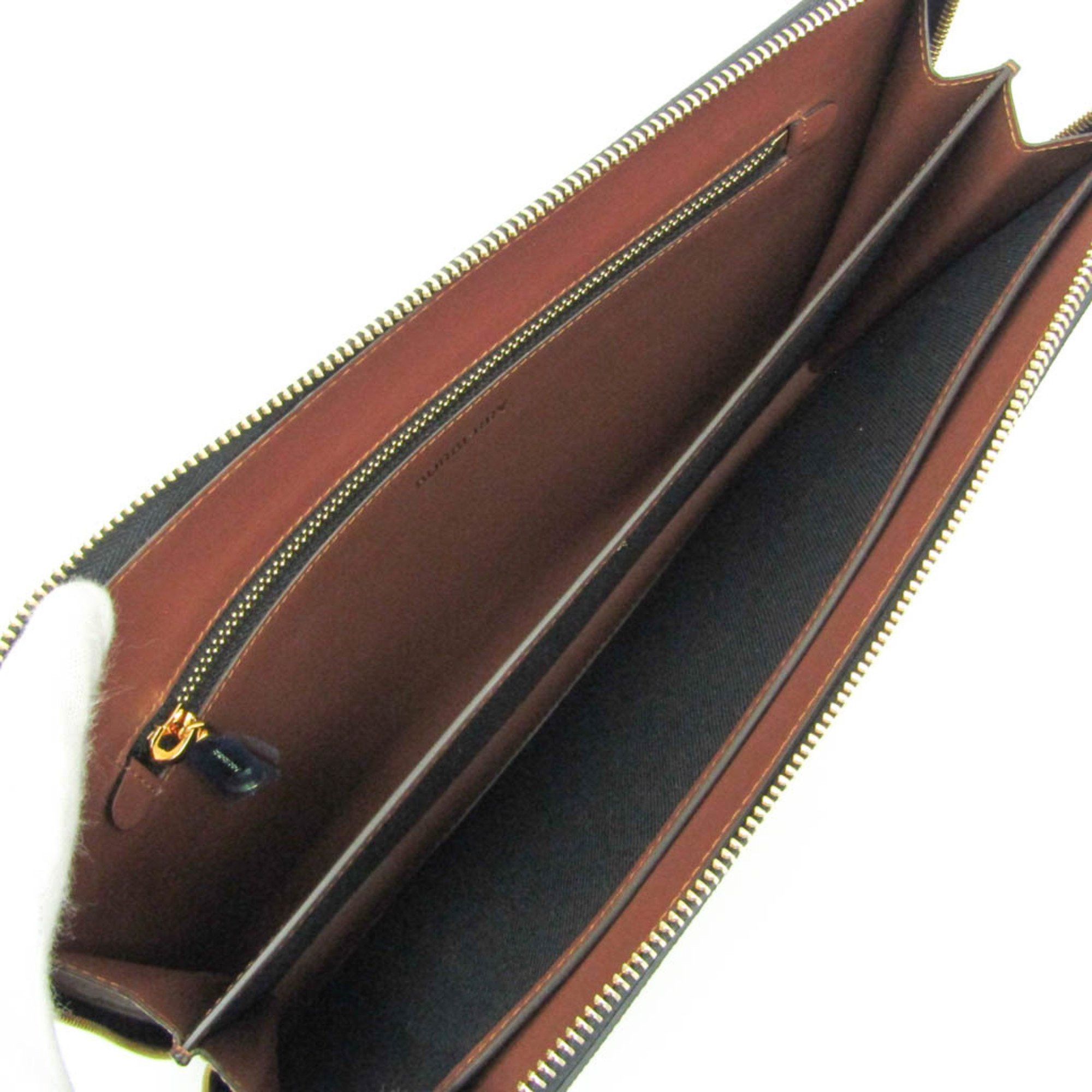 Burberry Burberry TB Monogram 8023035 Men,Women PVC Clutch Bag Brown Size ONE SIZE - 4 Thumbnail