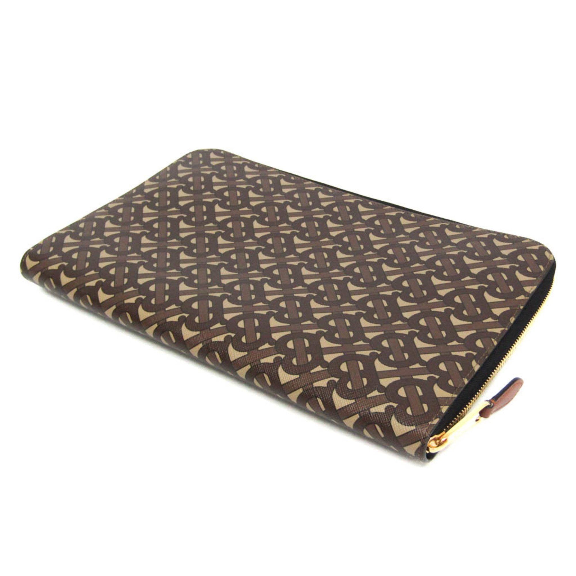 Burberry Burberry TB Monogram 8023035 Men,Women PVC Clutch Bag Brown Size ONE SIZE - 3 Thumbnail