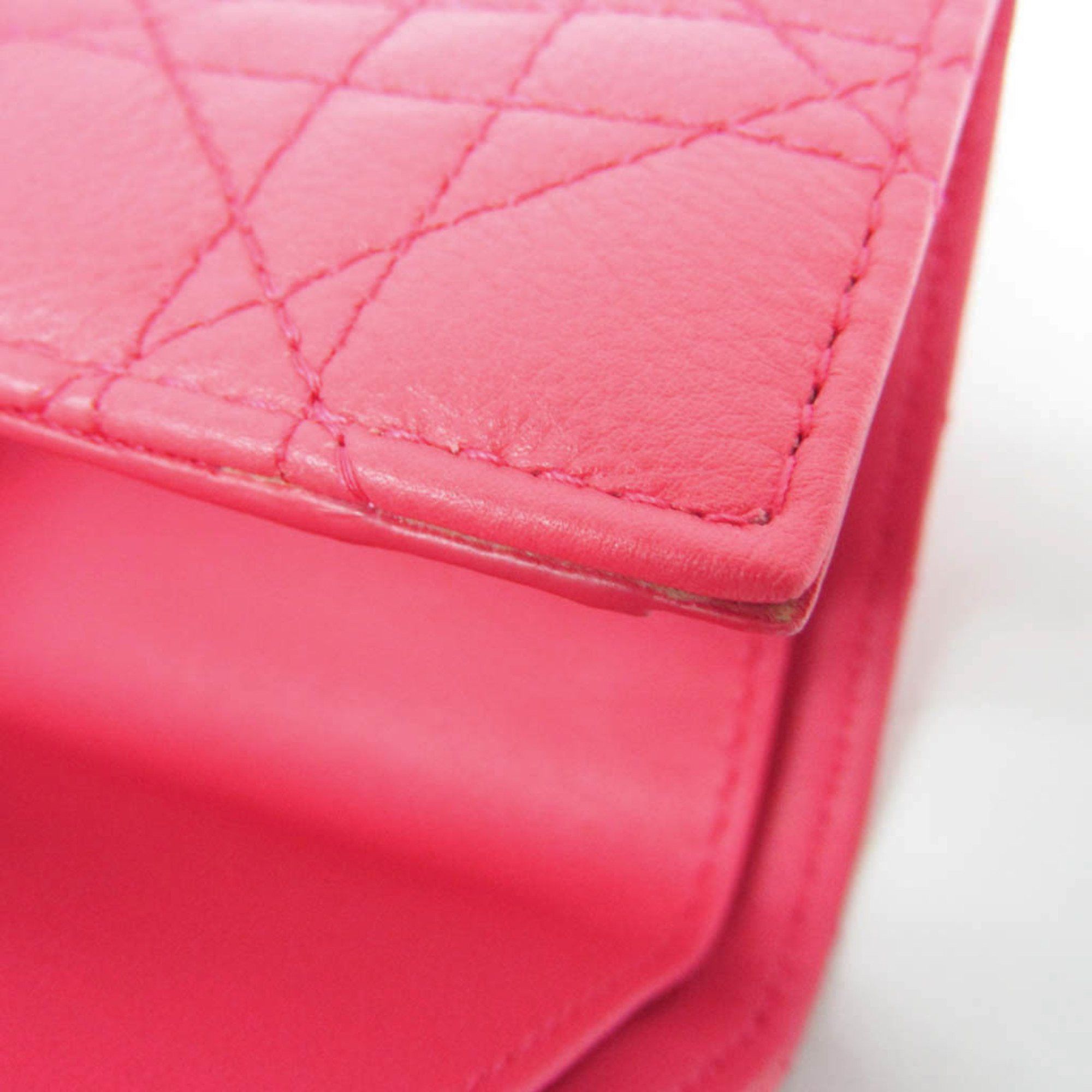 Dior Christian Dior Cannage/Lady Dior CARO Medium Wallet S50304HPV Women's Leather Wallet (tri-fold) Pink Size ONE SIZE - 9 Thumbnail