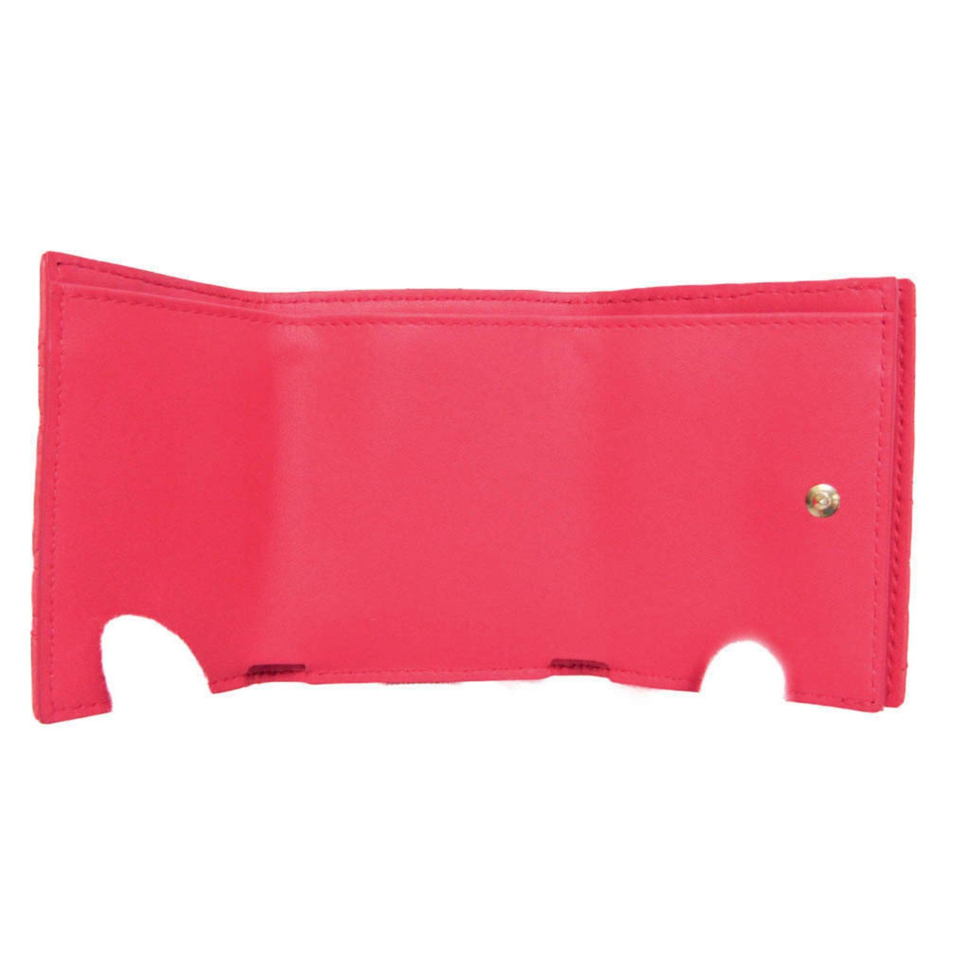 Dior Christian Dior Cannage/Lady Dior CARO Medium Wallet S50304HPV Women's Leather Wallet (tri-fold) Pink Size ONE SIZE - 4 Thumbnail