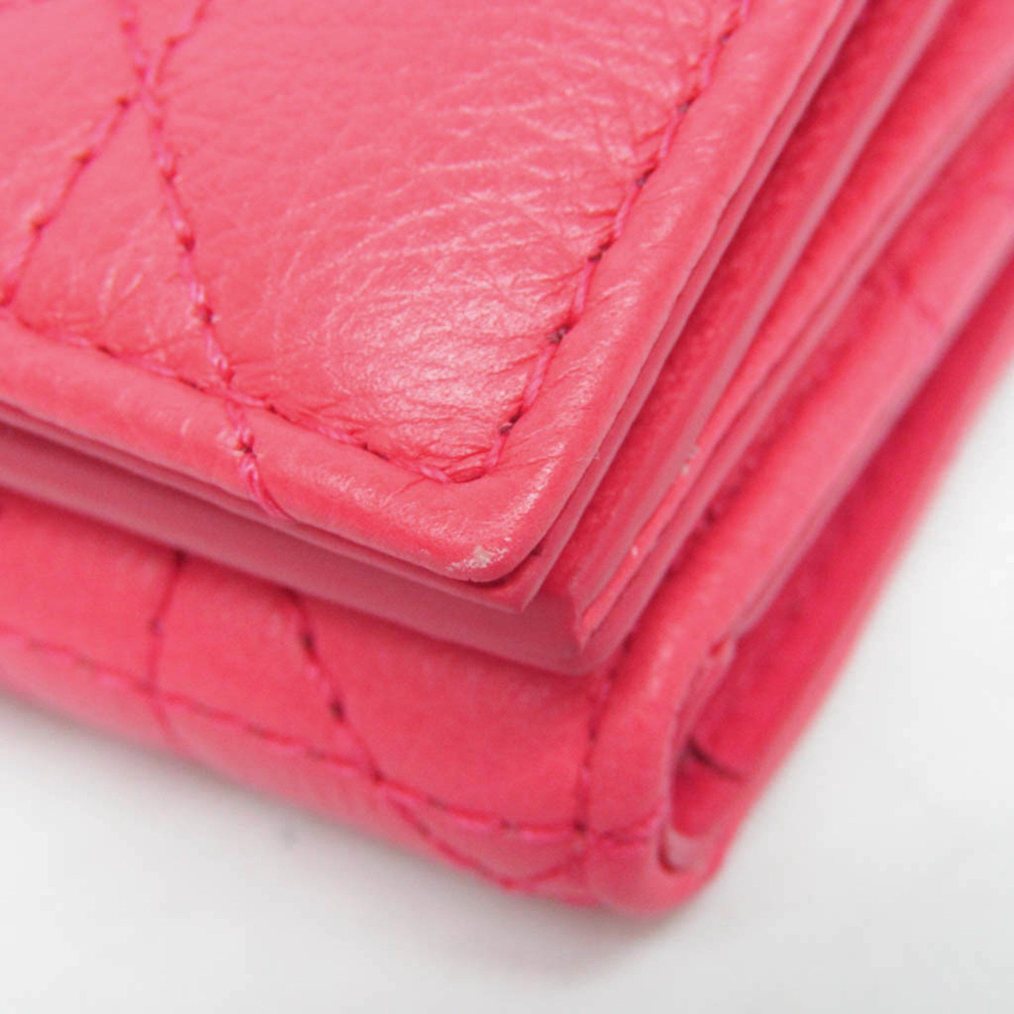 Dior Christian Dior Cannage/Lady Dior CARO Medium Wallet S50304HPV Women's Leather Wallet (tri-fold) Pink Size ONE SIZE - 6 Thumbnail