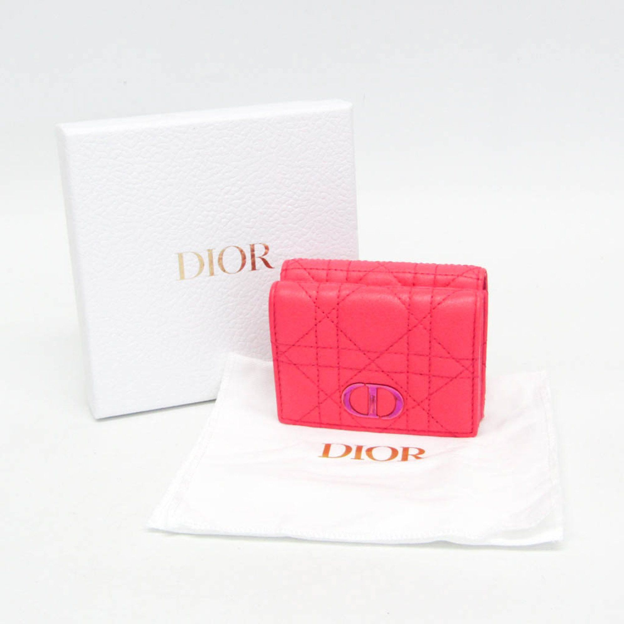 Dior Christian Dior Cannage/Lady Dior CARO Medium Wallet S50304HPV Women's Leather Wallet (tri-fold) Pink Size ONE SIZE - 2 Thumbnail
