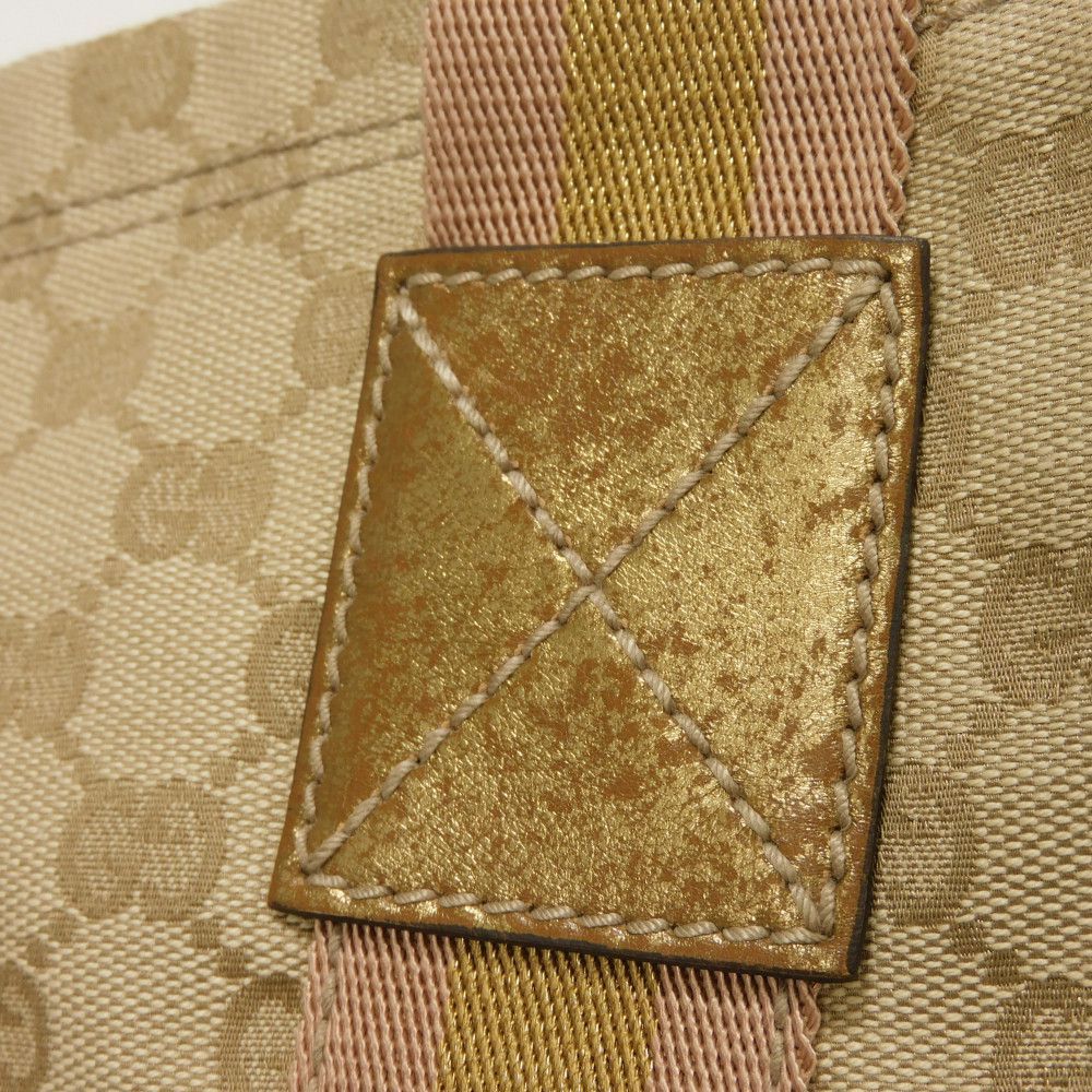 Gucci Gucci Gucci GG Canvas Calf Leather Tote Bag Canvas Tote Bag 189669 DUTY FREE for USA Size ONE SIZE - 7 Thumbnail