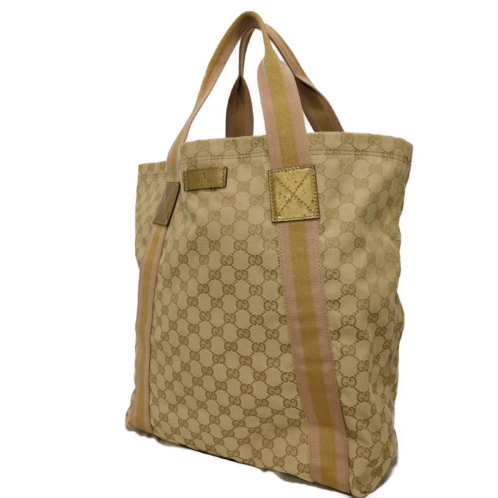 Gucci Gucci Gucci GG Canvas Calf Leather Tote Bag Canvas Tote Bag 189669 DUTY FREE for USA Size ONE SIZE - 2 Thumbnail