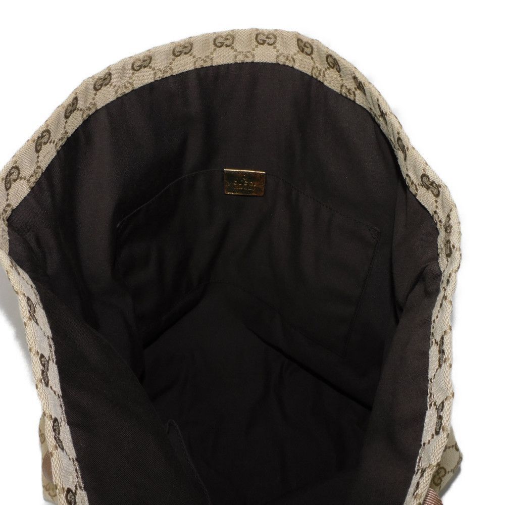 Gucci Gucci Gucci GG Canvas Calf Leather Tote Bag Canvas Tote Bag 189669 DUTY FREE for USA Size ONE SIZE - 9 Thumbnail