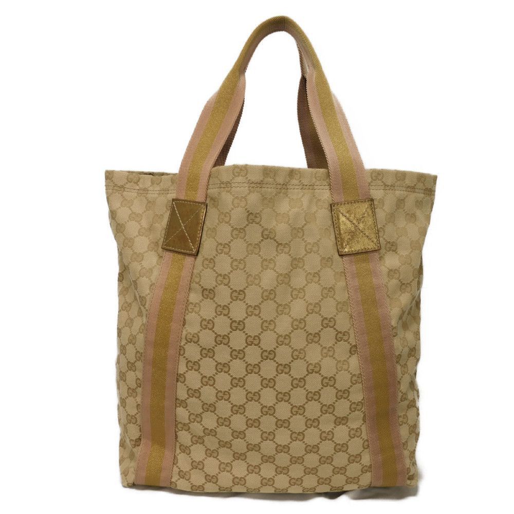 Gucci Gucci Gucci GG Canvas Calf Leather Tote Bag Canvas Tote Bag 189669 DUTY FREE for USA Size ONE SIZE - 4 Thumbnail