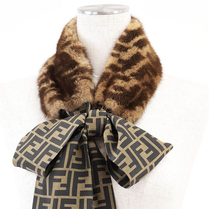 Fendi Fendi Fendi FENDI ROMA Maxi Wrappy Silk Scarf Natural Material Scarf FNX099 Size ONE SIZE - 5 Thumbnail