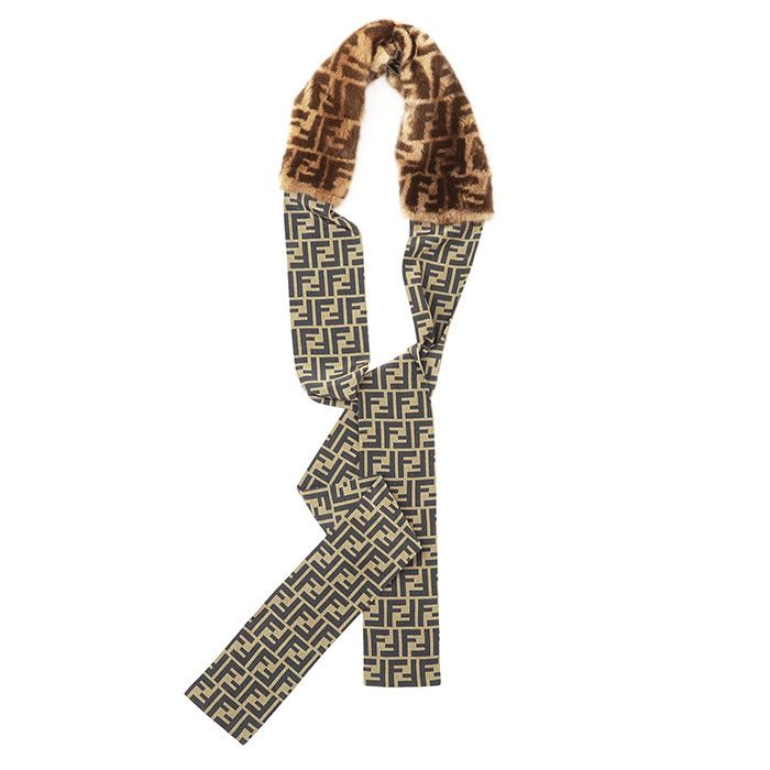 Fendi Fendi Fendi FENDI ROMA Maxi Wrappy Silk Scarf Natural Material Scarf FNX099 Size ONE SIZE - 11 Thumbnail