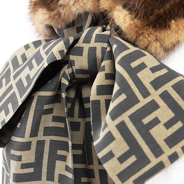 Fendi Fendi Fendi FENDI ROMA Maxi Wrappy Silk Scarf Natural Material Scarf FNX099 Size ONE SIZE - 6 Thumbnail