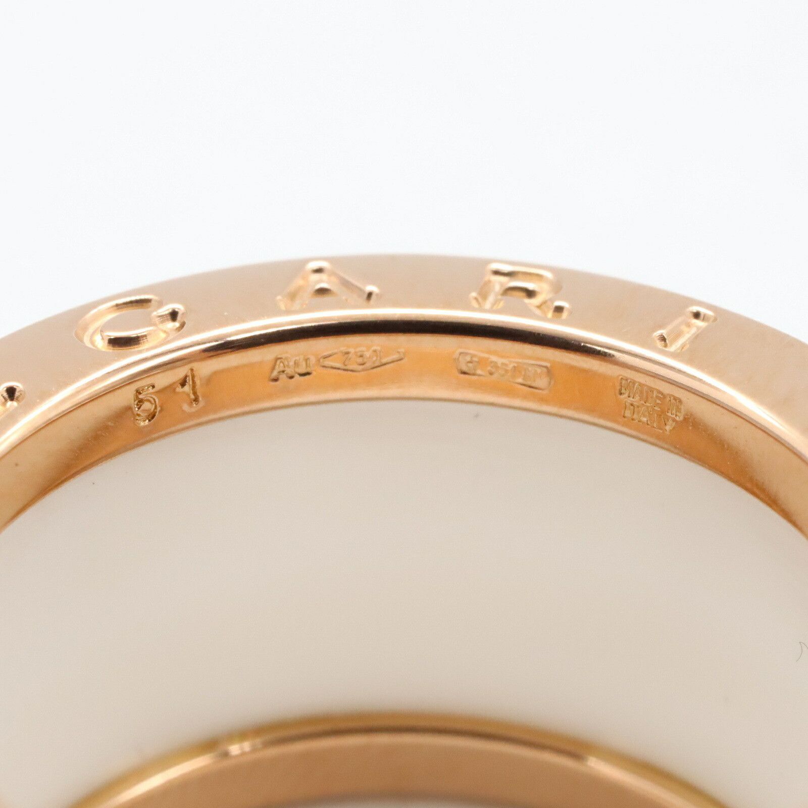 Bvlgari Bvlgari BVLGARI B-zero1 Au750 Ceramic Ring Size 9 Ceramic Ring DUTY FREE for USA Size ONE SIZE - 3 Thumbnail