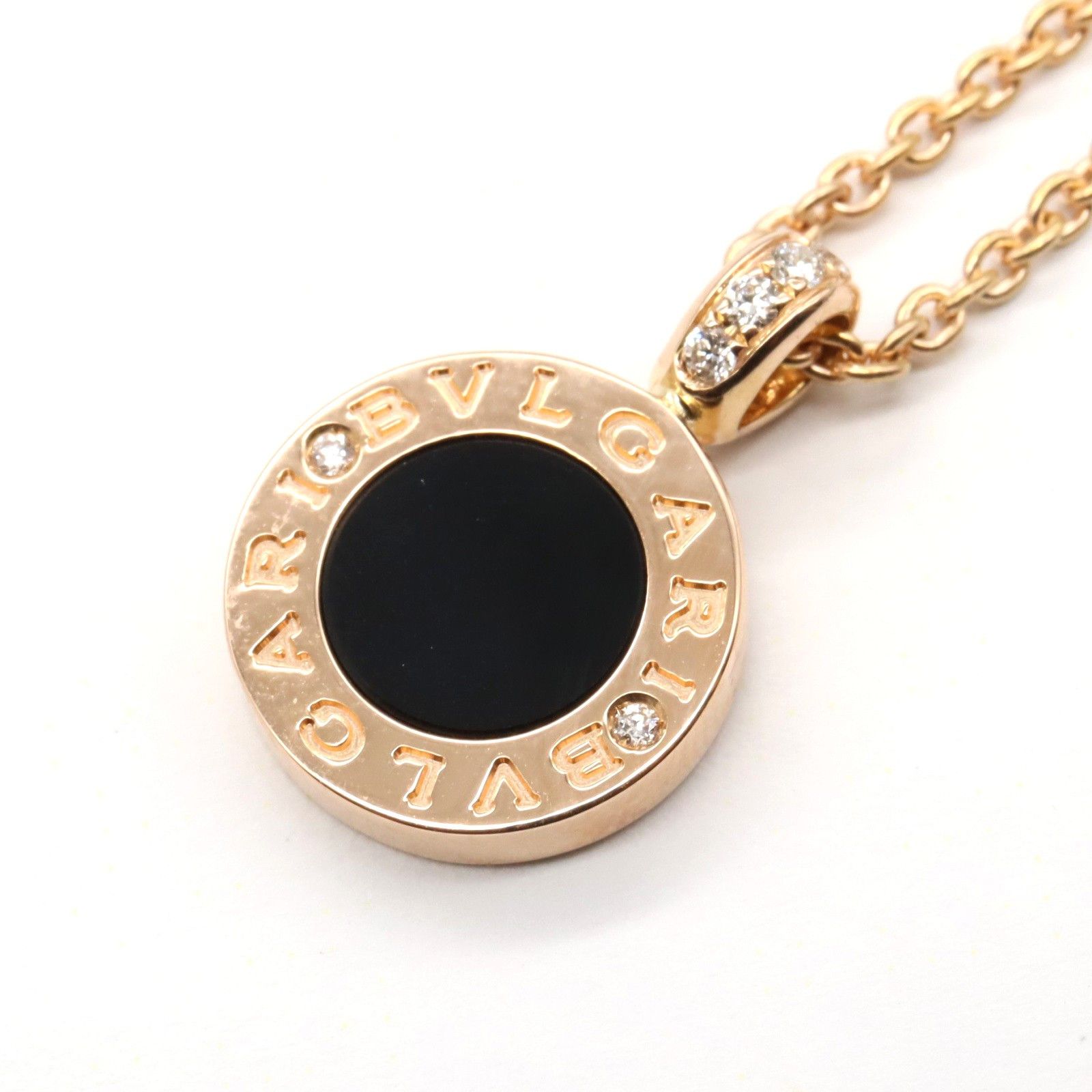 Bvlgari Bvlgari Bvlgari Bulgari Bulgari Au750 Diamond Onyx Mother of Pearl Necklace Metal Necklace Size ONE SIZE - 3 Thumbnail