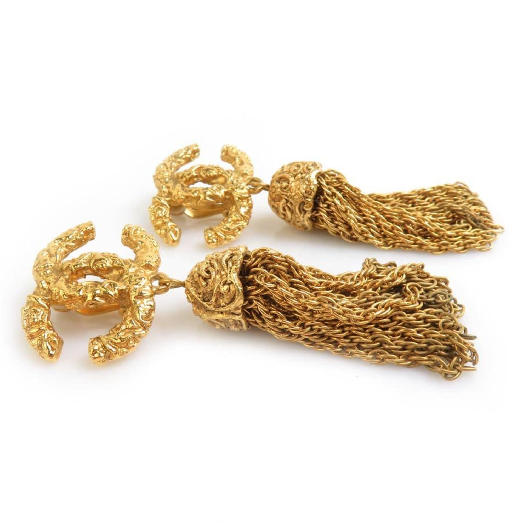 Chanel CHANEL Coco Mark Tassel Metal Gold Earrings for Women e60644 Size ONE SIZE - 3 Thumbnail
