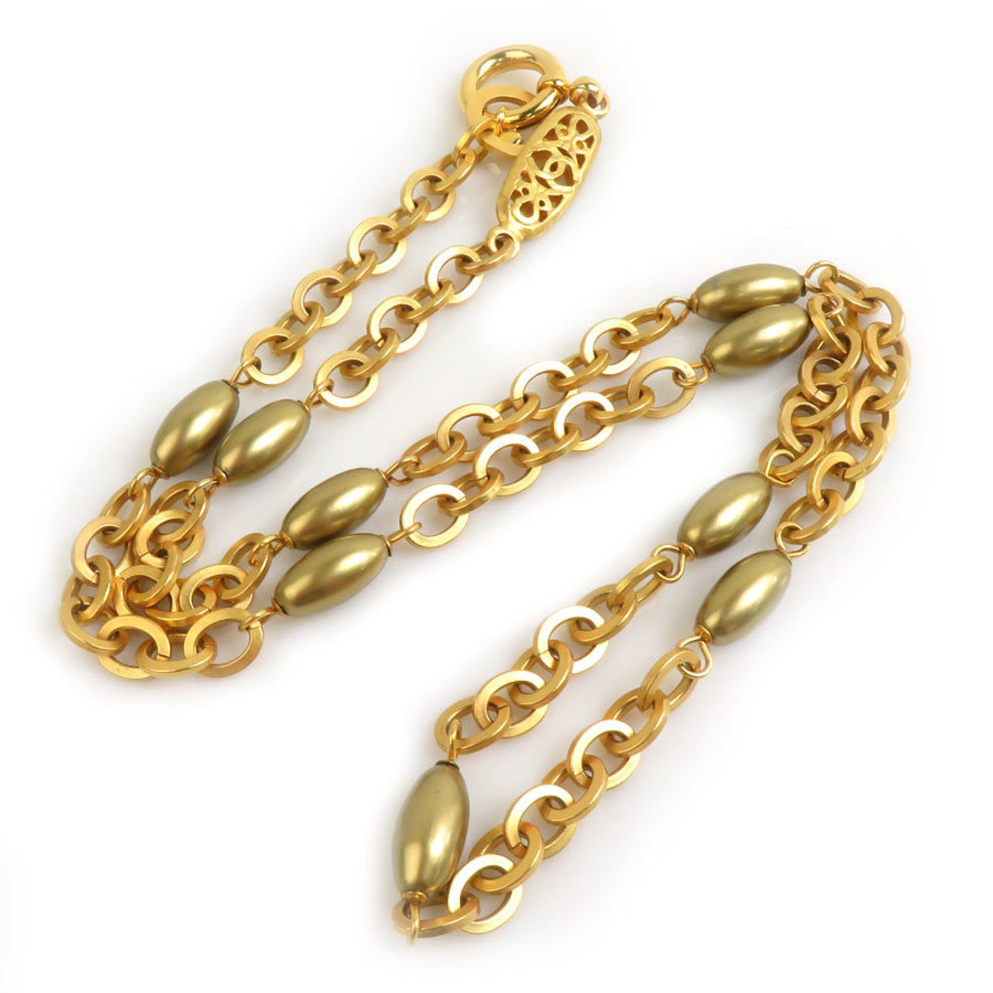 Chanel CHANEL Coco Mark Metal Faux Pearl Gold Necklace for Women e60665a Size ONE SIZE - 2 Thumbnail