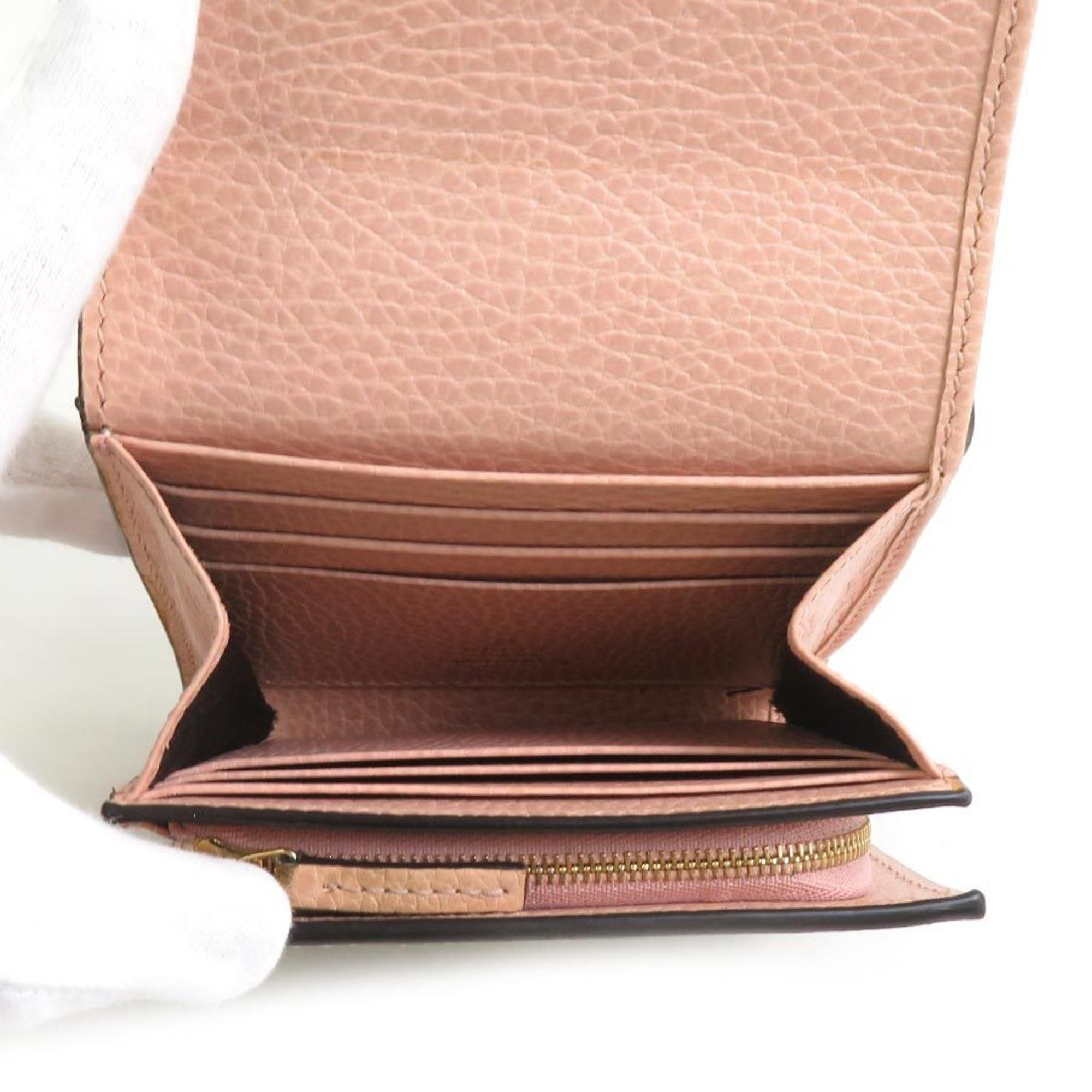 Gucci Gucci GG Marmont Leather Bi-fold Wallet in Pink and Beige, Women's, 598587 56252a Size ONE SIZE - 3 Thumbnail