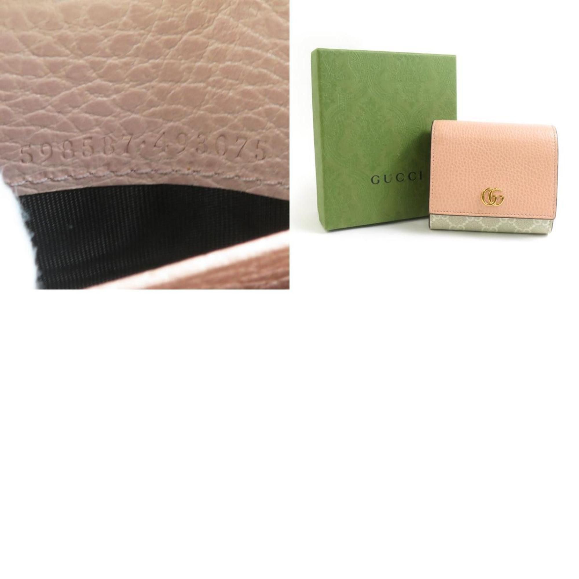 Gucci Gucci GG Marmont Leather Bi-fold Wallet in Pink and Beige, Women's, 598587 56252a Size ONE SIZE - 5 Thumbnail
