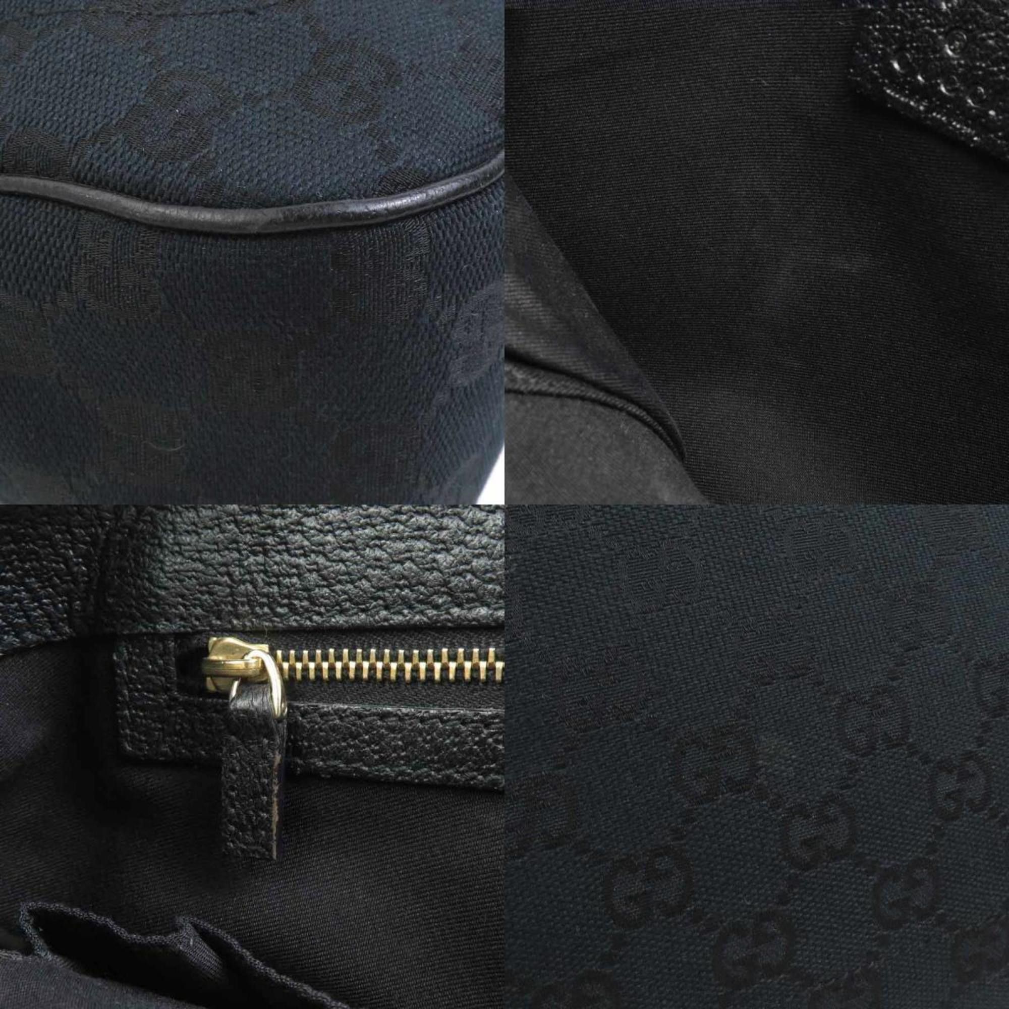 Gucci Gucci New Jackie GG Canvas Leather Handbag in Black and Gold for Women, 145817 e60678k Size ONE SIZE - 3 Thumbnail