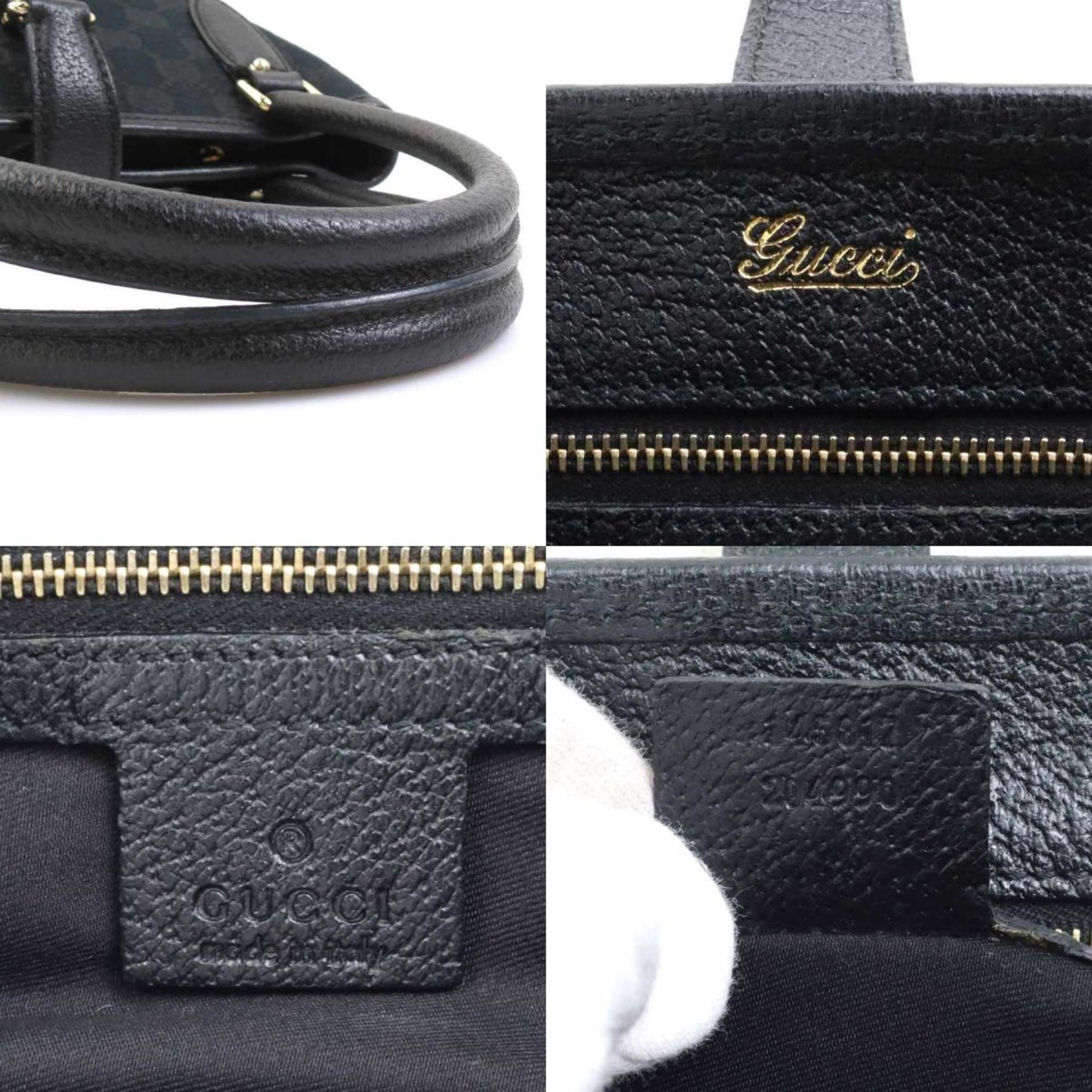 Gucci Gucci New Jackie GG Canvas Leather Handbag in Black and Gold for Women, 145817 e60678k Size ONE SIZE - 5 Thumbnail
