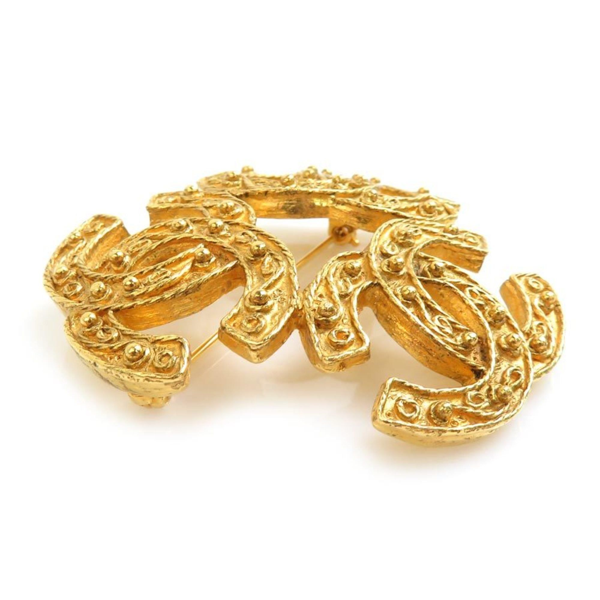 Chanel CHANEL Coco Mark Metal Gold Brooch for Women e60664a Size ONE SIZE - 3 Thumbnail