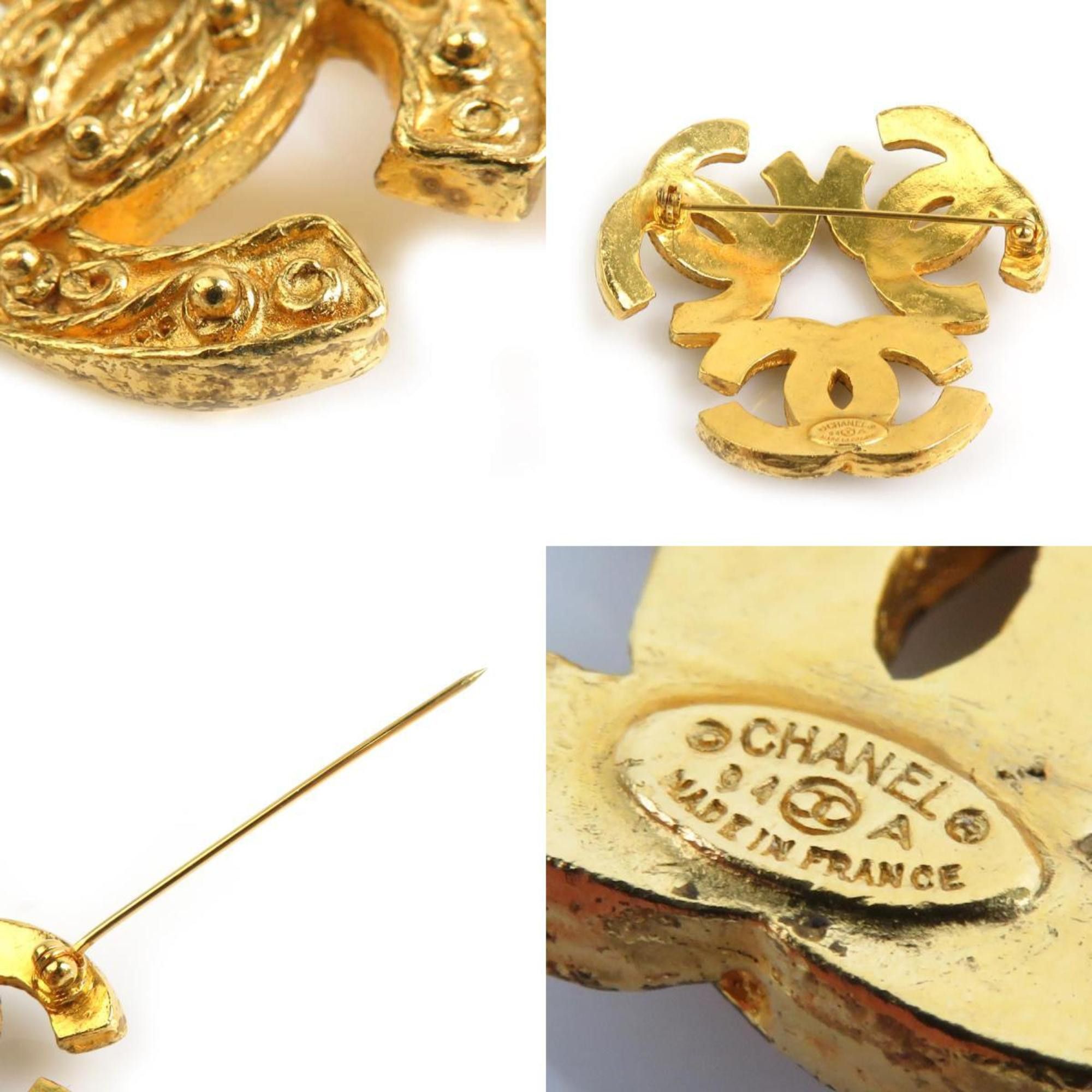 Chanel CHANEL Coco Mark Metal Gold Brooch for Women e60664a Size ONE SIZE - 5 Thumbnail