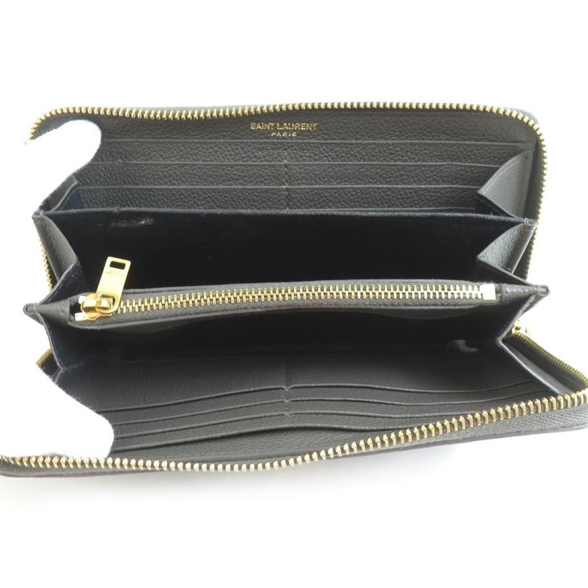 Saint Laurent Paris Saint Laurent round long wallet in khaki brown and gold leather for men women, r10683a Size ONE SIZE - 3 Thumbnail