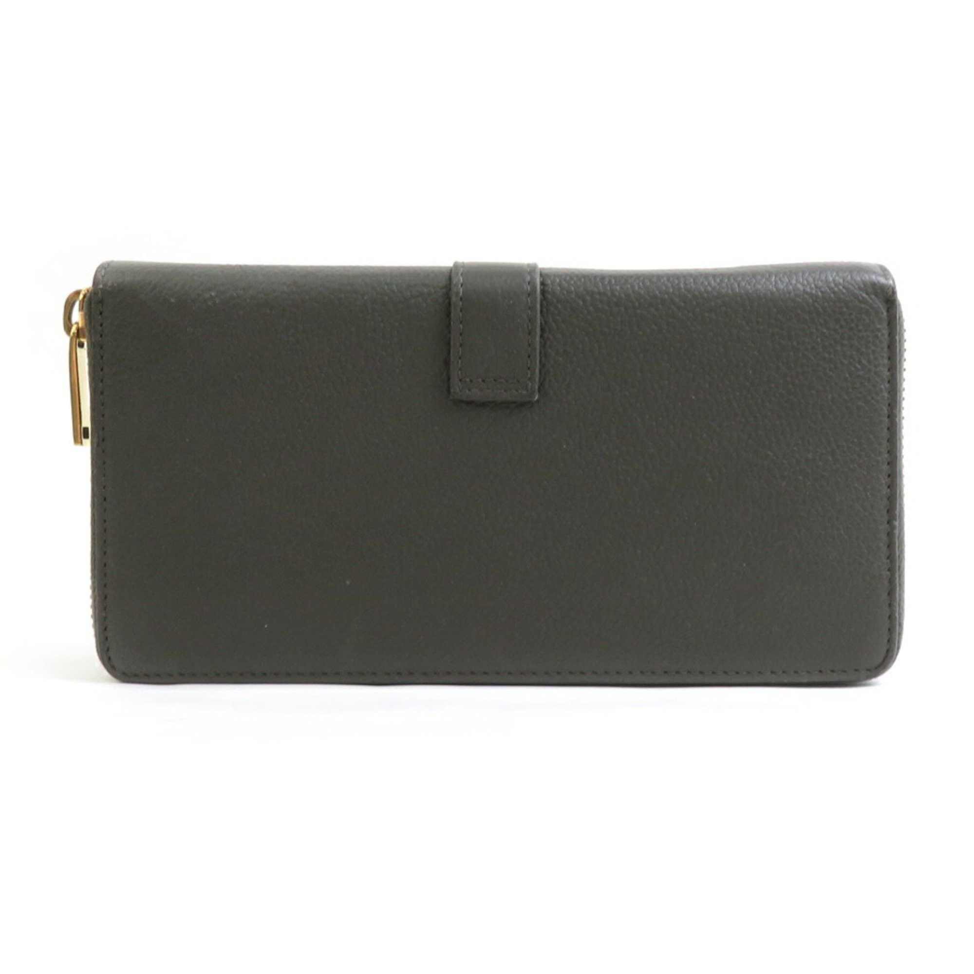 Saint Laurent Paris Saint Laurent round long wallet in khaki brown and gold leather for men women, r10683a Size ONE SIZE - 2 Thumbnail
