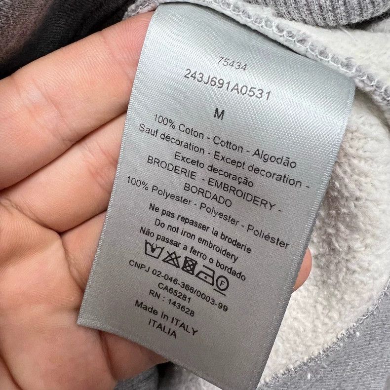 Dior Dior Gray Embroidered Logo Hoodie Size US M / EU 48-50 / 2 - 5 Thumbnail