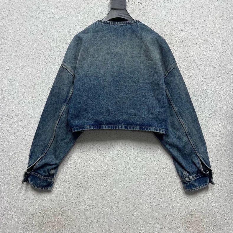 Prada PRADA Distressed Cropped Denim Jacket Size US M / EU 48-50 / 2 - 2 Thumbnail